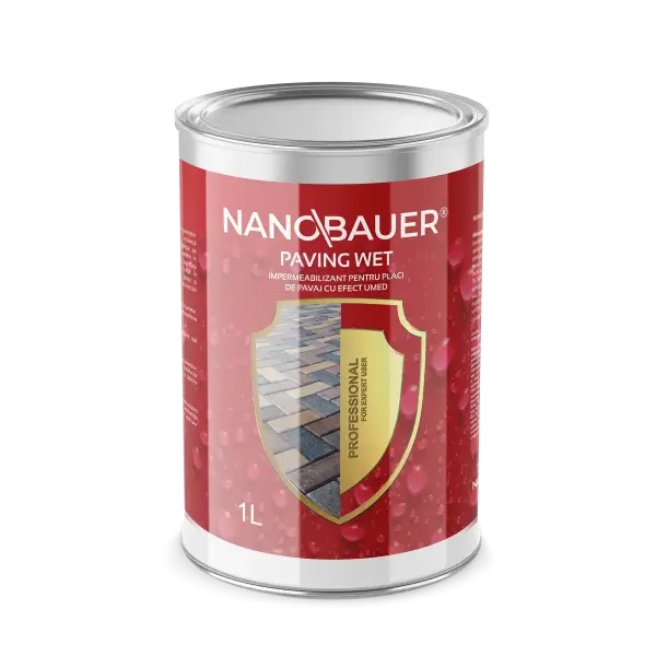 Solutie de Impermeabilizare Nanobauer Paving Wet, Impregnant pentru Pavaje cu Efect de Umezeala pentru Accentuarea Culorii
