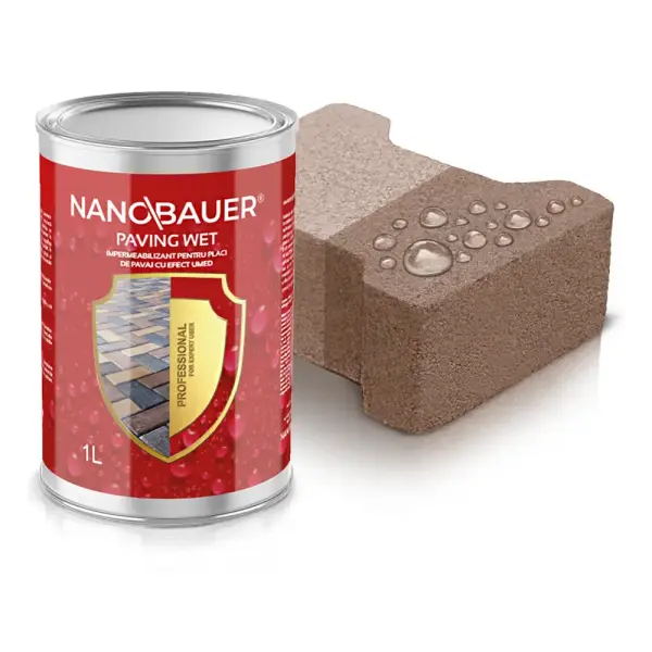 NANOBAUER® PAVING WET - Impregnare pentru pavaje și pavaje cu efect de adâncire a culorii umede