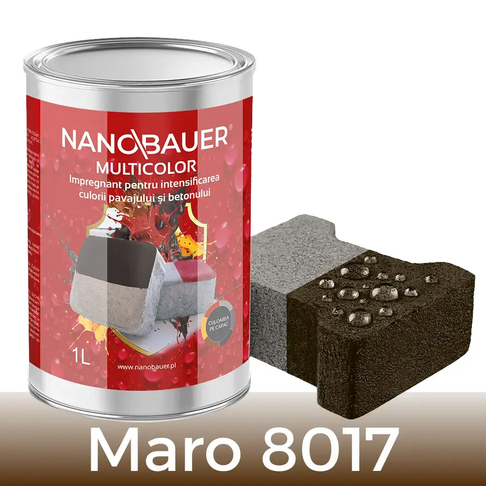 Impregnant colorant lichid NANOBAUER Multicolor – Pentru colorarea si protectia pavajelor, betonului, teraselor, bordurilor