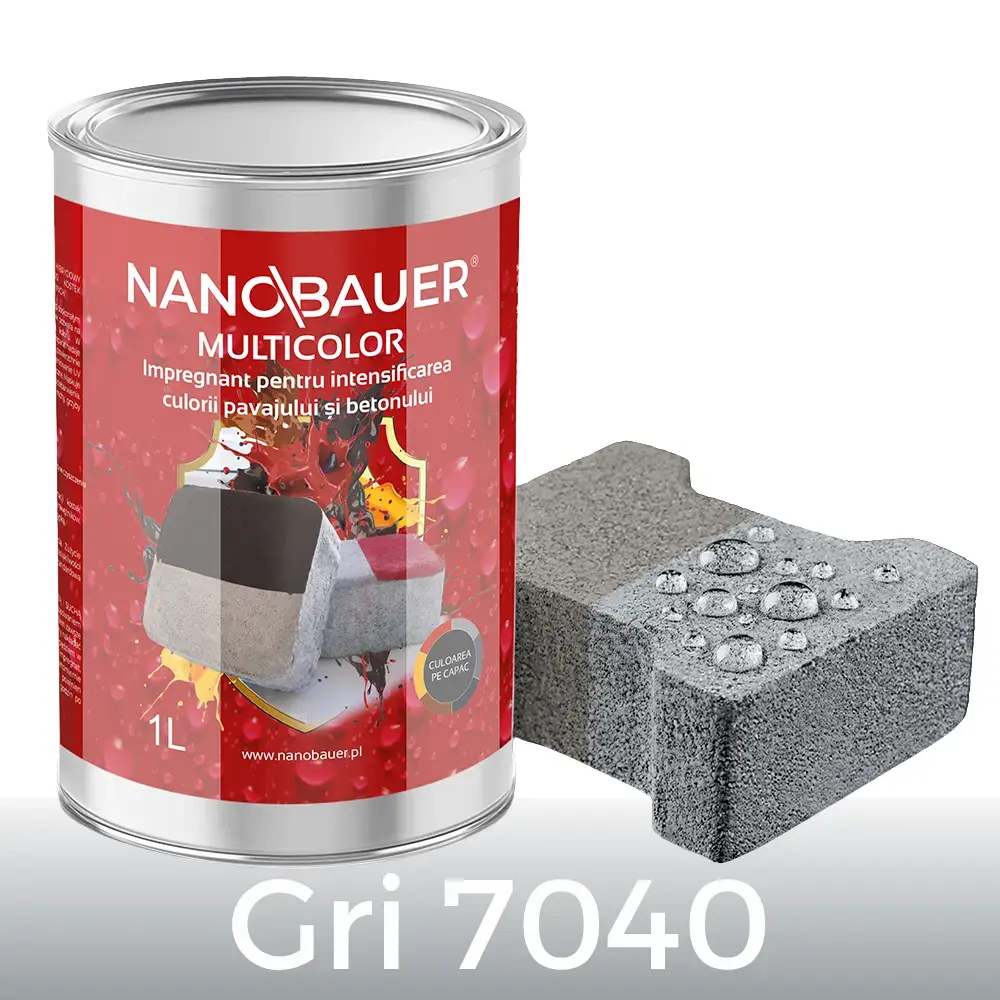 Impregnant colorant lichid NANOBAUER Multicolor – Pentru colorarea si protectia pavajelor, betonului, teraselor, bordurilor