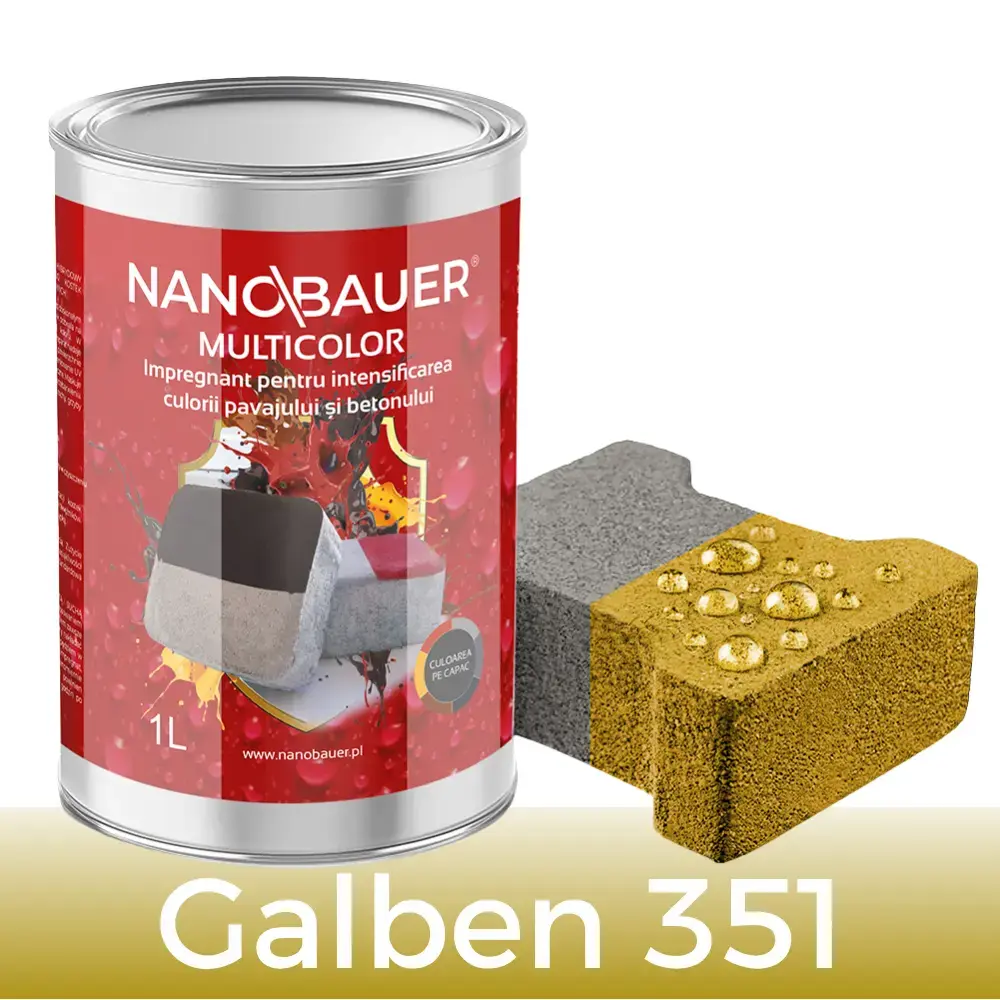 Impregnant colorant lichid NANOBAUER Multicolor – Pentru colorarea si protectia pavajelor, betonului, teraselor, bordurilor