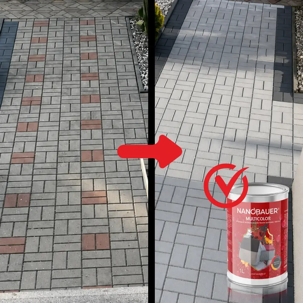Impregnant colorant lichid NANOBAUER Multicolor – Pentru colorarea si protectia pavajelor, betonului, teraselor, bordurilor