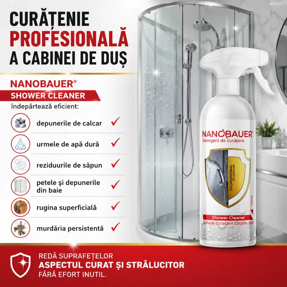 Detergent Lichid Solutia de curatare pentru Dus a baii Nanobauer Shower Cleaner