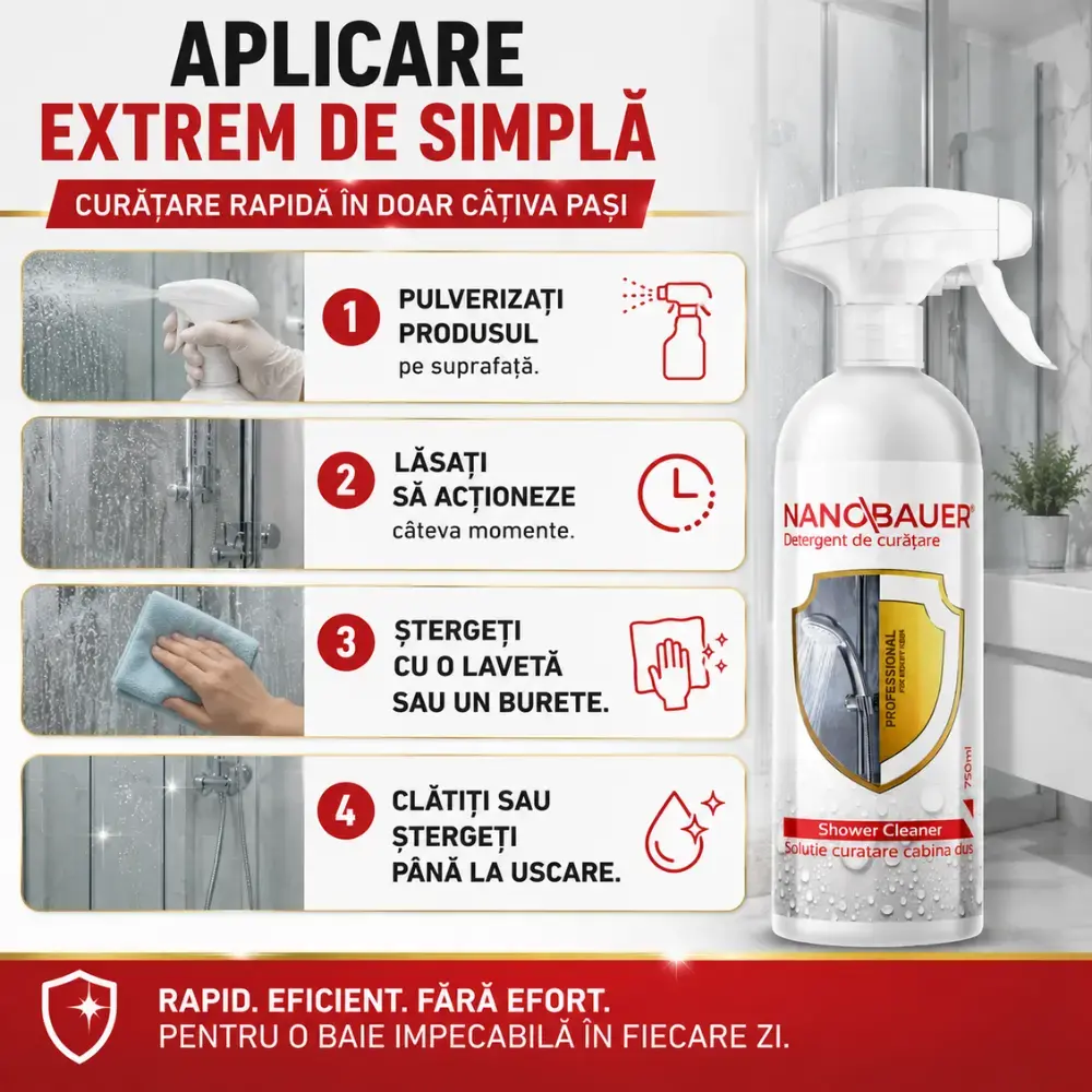 Detergent Lichid Solutia de curatare pentru Dus a baii Nanobauer Shower Cleaner