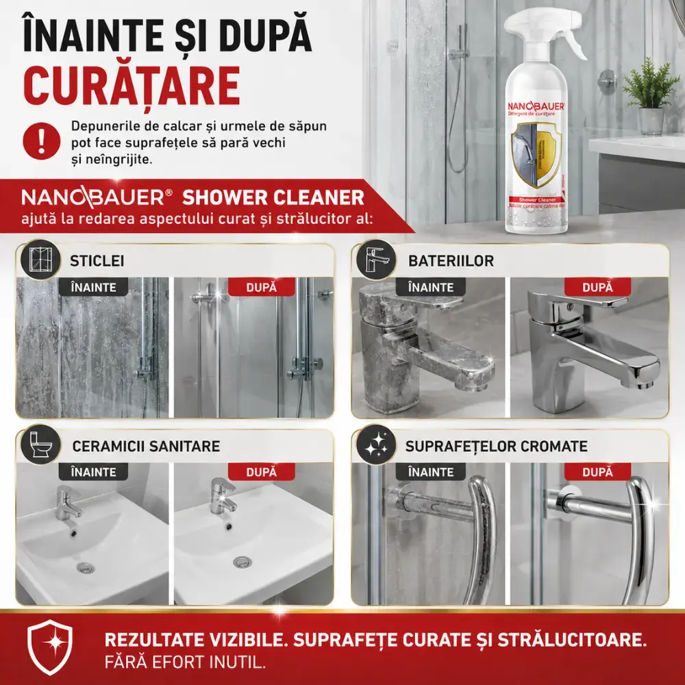 Detergent Lichid Solutia de curatare pentru Dus a baii Nanobauer Shower Cleaner