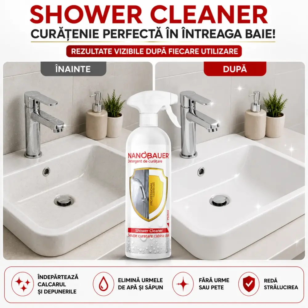 Detergent Lichid Solutia de curatare pentru Dus a baii Nanobauer Shower Cleaner