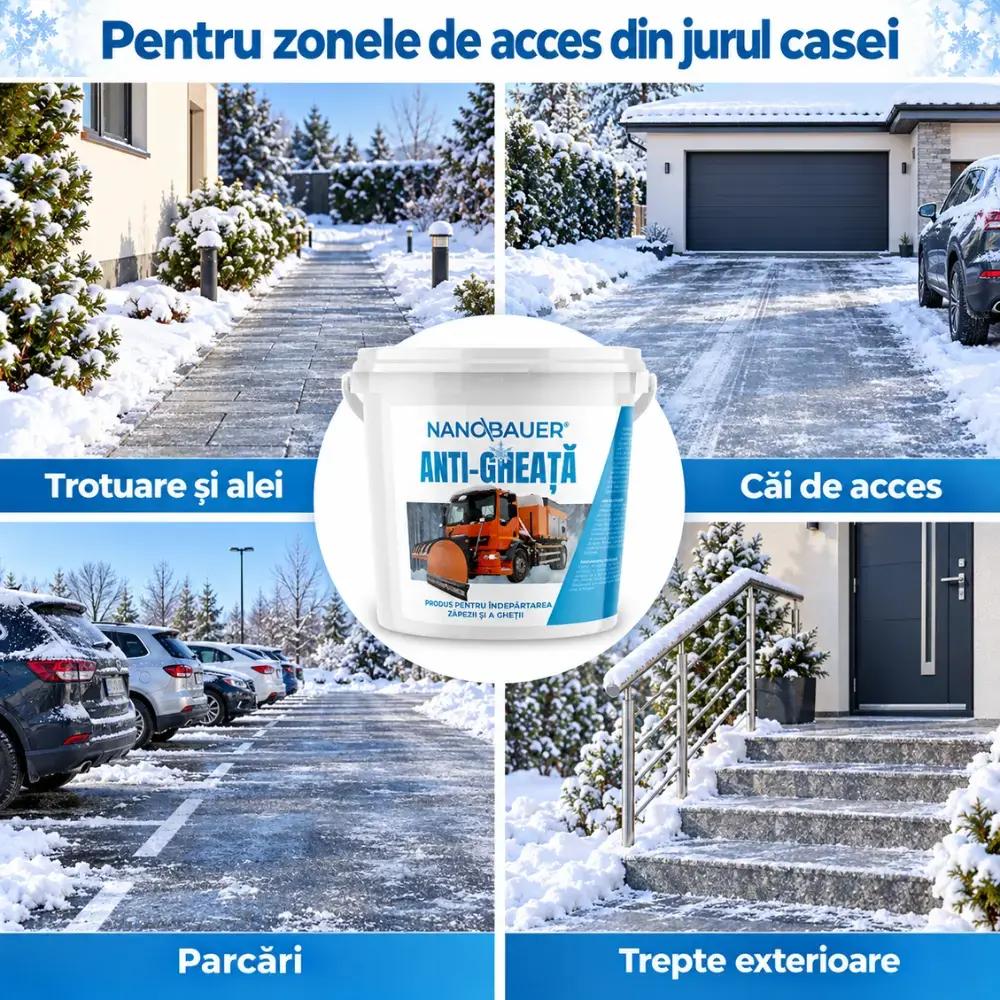 Soluție Profesională 4KG Anti-Gheață  - Îndepărtare Rapidă Gheață și Polei - Fără Găuri/Deteriorare Suprafețe
