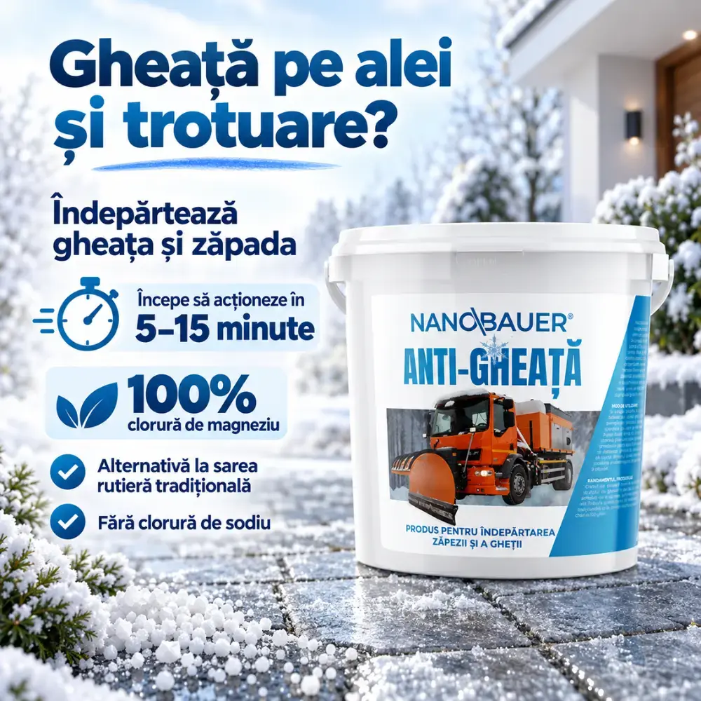 Soluție Profesională 4KG Anti-Gheață  - Îndepărtare Rapidă Gheață și Polei - Fără Găuri/Deteriorare Suprafețe